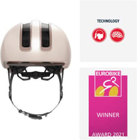 ABUS Urban Helmet HUD-Y mágneses LED hátsó lámpával és záródással - L (57 - 61 cm), Beige (champagne gold) 2