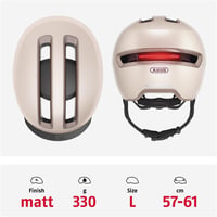 ABUS Urban Helmet HUD-Y mágneses LED hátsó lámpával és záródással - L (57 - 61 cm), Beige (champagne gold) 3
