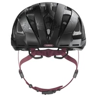 Cyklistická prilba do mesta ABUS Urban-I 3.0 so zadným svetlom, štítom a magnetickou prackou – čierna s kvetinovým vzorom, veľkosť S (51 – 55 cm) 2