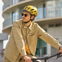 Cască de ciclism urban ABUS Urban-I 4.0, mărimea M, galbenă - cu lumină spate reîncărcabilă, cataramă magnetică, fantă pentru coadă de cal, pentru femei și bărbați 8