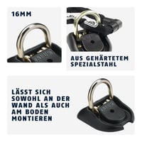 Ancoră antifurt pentru biciclete și motociclete ABUS WBA 100 Granit, montabilă pe perete și sol - bază de fixare din oțel special, nivel de securitate 20, negru 4