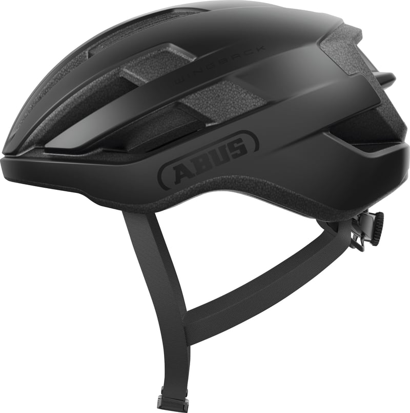 Cyklistická prilba na cestnú cyklistiku ABUS WingBack na športové každodenné a rekreačné použitie – veľkosť M (54 – 58 cm), čierna (velvet black)