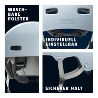 Cyklistická prilba ABUS XOXO – mestská prilba v štýle skater na skateboard, bicykel a kolobežku – veľkosť S, modrá – pre dospievajúcich a dospelých 3