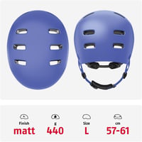 ABUS Xoxo Kerékpáros Sisak - Városi Skater Stílusú Védelem Biciklizéshez és Rollerezéshez - L (57 - 61 cm), Mono Blue 3