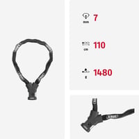 ABUS Yardo 7807F ujjlenyomatos láncos kerékpárzár - 110 cm 3