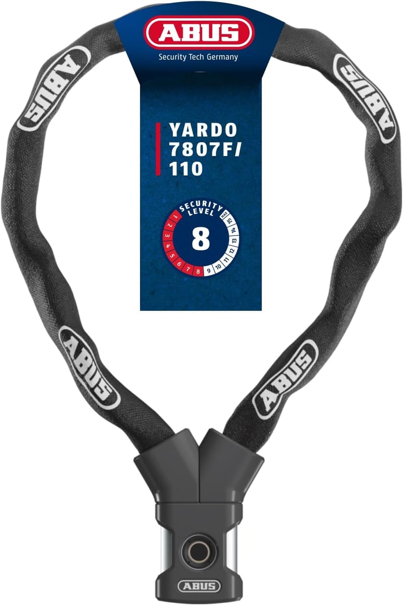 ABUS Yardo 7807F ujjlenyomatos láncos kerékpárzár - 110 cm
