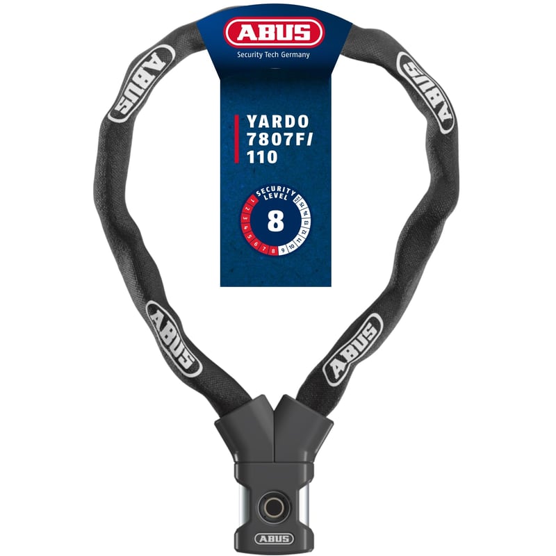 Reťazový zámok na bicykel ABUS Yardo 7807F s odtlačkom prsta – 110 cm