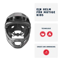 Detská a juniorská cyklistická prilba ABUS YouDrop FF s odnímateľným chráničom brady, veľkosť S (51-55 cm), strieborná farba, na horskú cyklistiku 2
