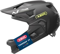 ABUS YouDrop FF gyermek mountain bike sisak levehető állkapoccsal - S, Black (velvet black) 1