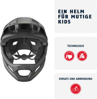 ABUS YouDrop FF gyermek mountain bike sisak levehető állkapoccsal - S, Black (velvet black) 2