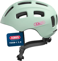 ABUS Youn-I 2.0 Gyerek Kerékpáros Sisak Fénnyel Fiúknak és Lányoknak - M (52 - 57 cm), Mint (iced mint) 1
