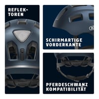 Detská cyklistická prilba ABUS Youn-I 2.0 so svetlom - veľkosť S (48-54 cm), Midnight Blue - pre chlapcov, dievčatá a mládež 3