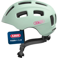 Cască de ciclism pentru copii ABUS Youn-I 2.0 cu lanternă - mărimea S (48-54 cm) - Iced Mint - pentru fete și băieți 1