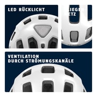 Cyklistická prilba ABUS Youn-I 2.0 pre deti a mládež, so zabudovaným svetlom, Polar White, veľkosť M (52-57 cm) 4