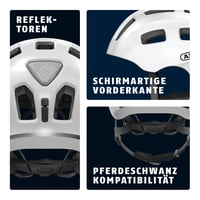 Cyklistická prilba ABUS Youn-I 2.0 pre deti a mládež, so zabudovaným svetlom, Polar White, veľkosť M (52-57 cm) 3