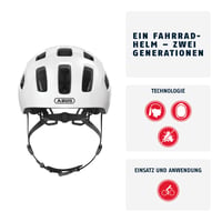 Cyklistická prilba ABUS Youn-I 2.0 pre deti a mládež, so zabudovaným svetlom, Polar White, veľkosť M (52-57 cm) 2