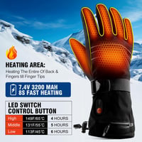 ABXMAS Fűthető Kesztyű Férfi Női Unisex 7.4V 3200mAh Akkumulátoros Téli Sport Síelés Fekete Pamut S Méret 2