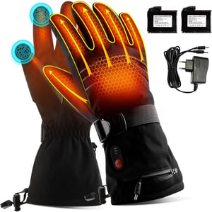 ABXMAS grijane rukavice za muškarce, žene i unisex, 7.4V 3200mAh, baterijske, za zimske sportove, skijanje, crne, pamučne, veličina S