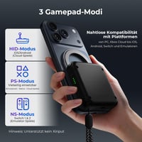 Herný ovládač abxylute M4 Bluetooth pre Android a iPhone, kompatibilný s Nintendo Switch 1 a 2, retro arkádový gamepad so stojanom 5