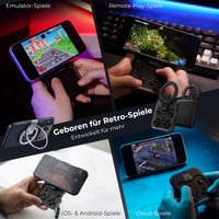 Herný ovládač abxylute M4 Bluetooth pre Android a iPhone, kompatibilný s Nintendo Switch 1 a 2, retro arkádový gamepad so stojanom 6
