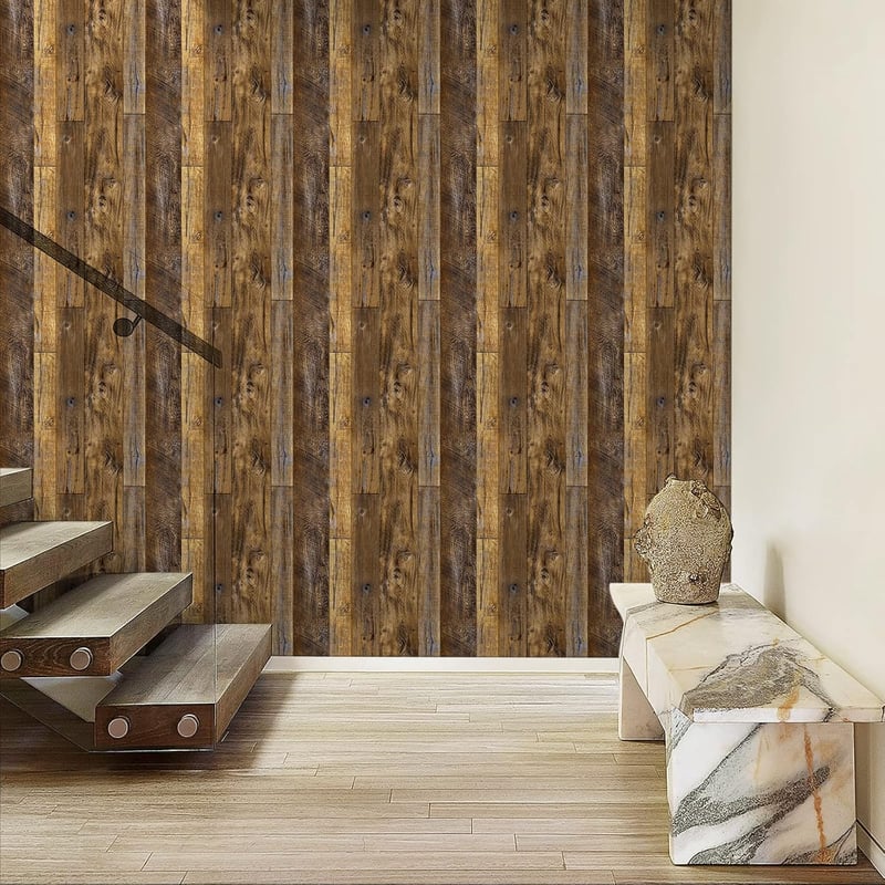 Abyssaly faerezet hatású öntapadós vinyl dekorfólia bézs barna színben, bútorhoz és konyhába, lehúzható 44cm x 600cm