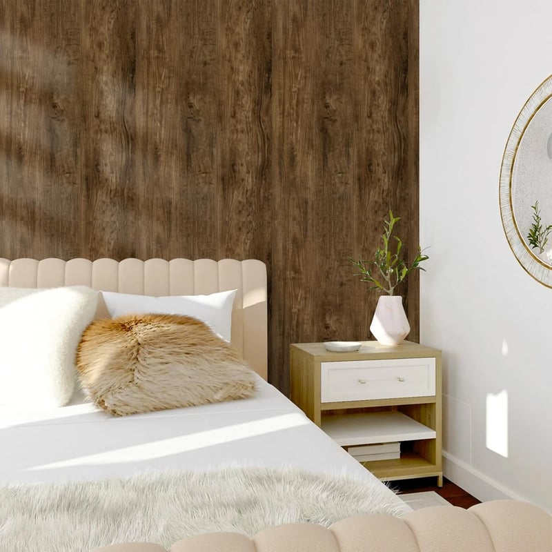 Abyssaly Öntapadós Bútor Fólia Fa Mintás 30x200cm Konyha Szekrény Dekoráció - 0.3W x 2L m, Brown