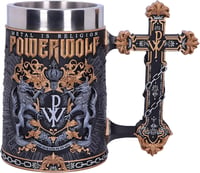 AC/DC Nemesis Now vas söröskorsó fémtankard kereszt fogantyúval Metal is Religion felirattal 1
