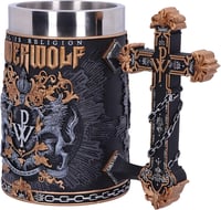 AC/DC Nemesis Now vas söröskorsó fémtankard kereszt fogantyúval Metal is Religion felirattal 2