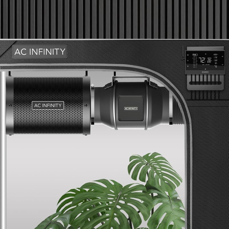 AC Infinity Légszűrő PRO Készlet 4", WiFi Applikációs Vezérléssel, Automata Szintszabályozással, Szénszűrővel, Növénysátorhoz