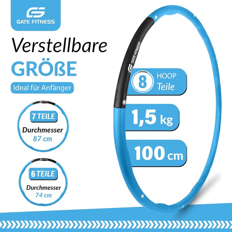 GATE FITNESS Hullámdesign Hula Hoop Karika 1,5 kg - Felnőtteknek és Gyerekeknek Fogyáshoz
