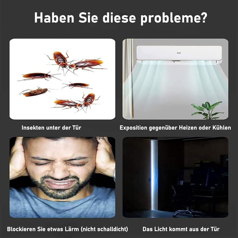 HIZH Öntapadós Ajtószigetelő 94 cm - Hangszigetelő, Huzatgátló, Időjárásálló Ajtótömítés Alulra, Energiatakarékos Ajtóseprű (Fehér)