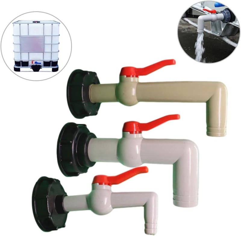 IBC tartály adapter DN40/50 golyós csappal, 32mm-es csatlakozóval - S60x6 esővízgyűjtőhöz
