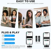 BOYA BY-V2 Vezeték nélküli mikrofon iPhone-hoz, 2.4GHz klip mikrofon vlogging YouTube videózáshoz 11