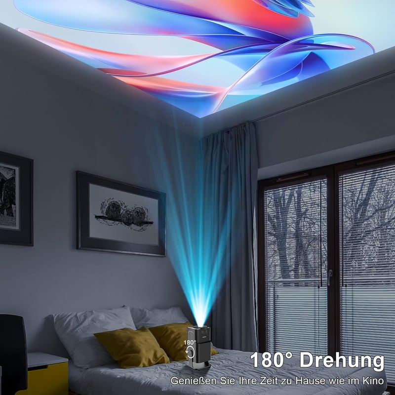Eroshoo HY320 Mini Hordozható Projektor Full HD 1080P 4K Támogatással, Android 11, WiFi6, Bluetooth 5.2, 180° Forgatható, Otthoni Mozi és Kü