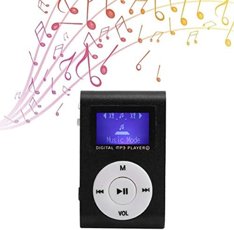KIMISS Hordozható MP3 Lejátszó Alumínium Házzal - Fekete Sport Zenelejátszó LCD Kijelzővel, Bluetooth Kapcsolattal, 32GB Memóriakártya Támog
