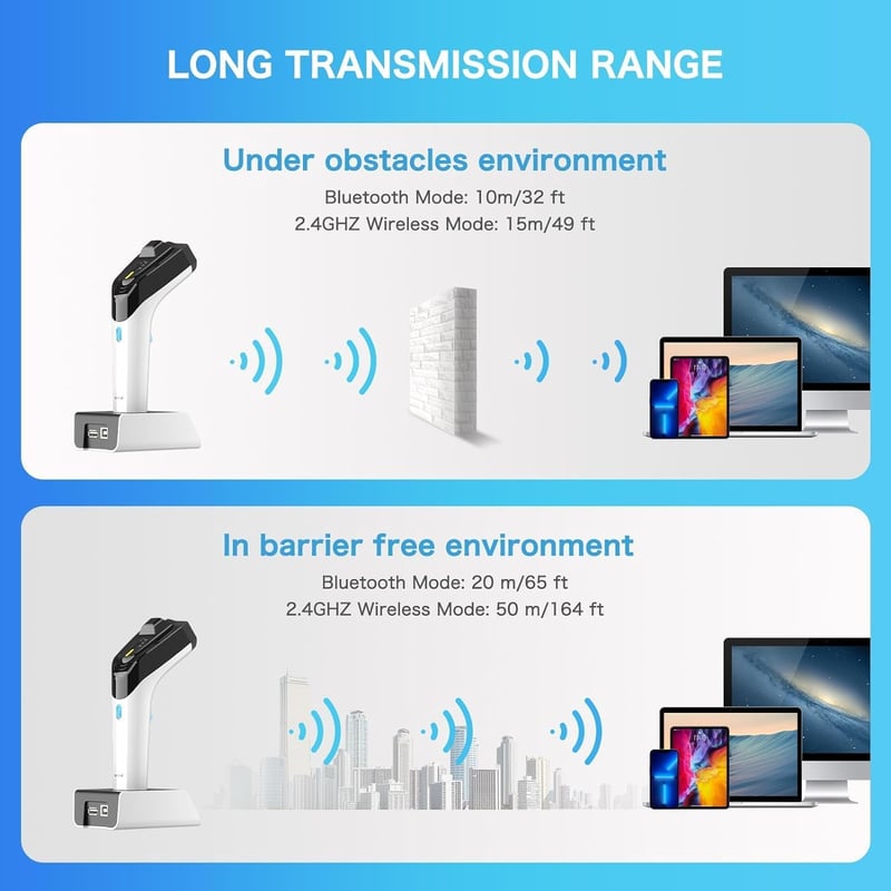 NETUM vezeték nélküli hibrid RFID és vonalkódolvasó, Bluetooth-os UHF és 2D szkennelés