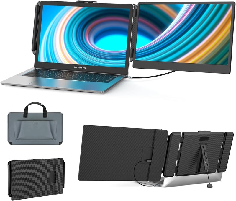SMISEACOW 14" FHD IPS Hordozható Monitor Laptophoz, Telefonhoz, Játékkonzolhoz