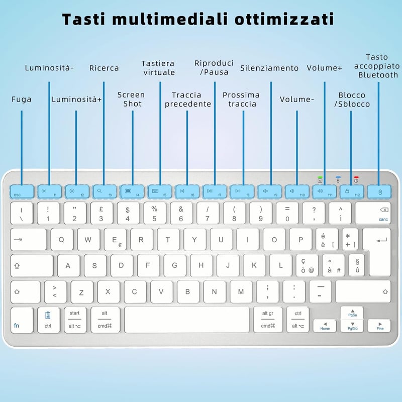 Qulose Wireless Bluetooth Billentyűzet 10 Hüvelykes Tablethez és Telefonhoz - orange