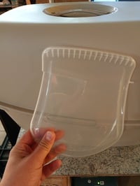Zatvoreni mačji WC Flamingo Lexie, siva, 39x56x39,4 — neispravan, djelomično funkcionalan: slomljena vrata, nedostaje stražnja kopča (stanje: vidi 2. sliku) 5