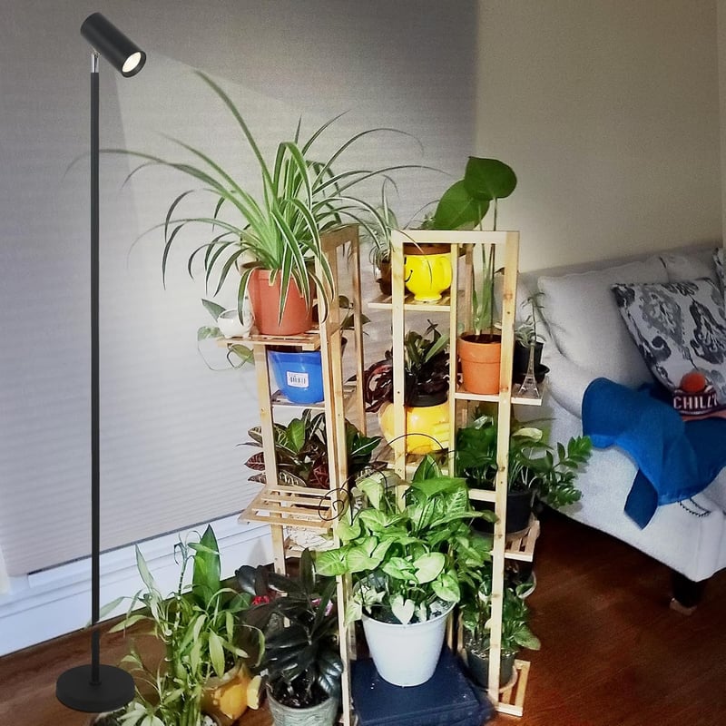 Rayofly 40W Teljes Spektrumú LED Növénylámpa - Állítható Magasságú Beltéri Növényvilágítás Időzítővel 4/8/12H, Fekete Állványos Lámpa Nagy N