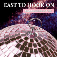 Mirror Disco Ball 20 cm Halvány Rózsaszín Tükörgömb Partikra, DJ Eseményekre és Klubokba 3