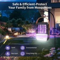 Tiptop Home 2in1 Napelemes Szúnyogirtó Lámpa 1200 mAh USB Tölthető Rovarcsapda LED Világítással - Kertbe, Beltérre, Kültérre 2