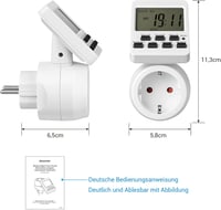 DEWENWILS Digitális Időzítő Konnektor 16 Programmal, Visszaszámlálással, 180° Forgatható Kijelzővel - Akváriumhoz, Otthoni Automatizáláshoz, 7