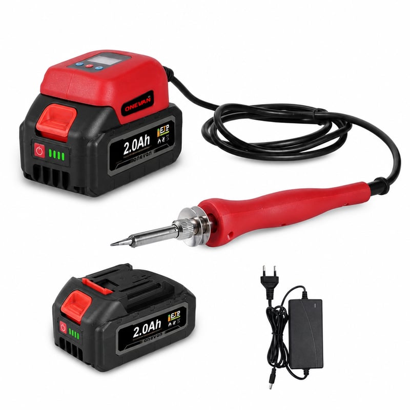 ONEVAN 80W bežično lemilo, 380-480°C, LCD zaslon — bez stalka za lemilo i paste za čišćenje (stanje: vidi 2. sliku)