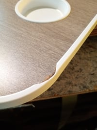 WEIQILE Podnos na notebook na posteľ, sivý, skladací raňajkový stolík do postele a na pohovku, na tablet — malá prasklina na okraji (stav: pozri 2. obrázok) 2