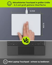 seenda Érintőpad PC-hez - Alumínium Külső Trackpad Multi-Touch Navigációval, Nagy Pontosságú Vezetékes Touchpad Windows 11/10 Számítógépekhe 5