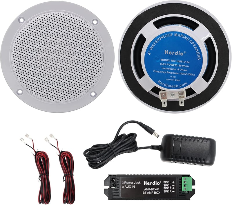 Herdio 4 Colos Mennyezeti Hangszóró, Vízálló Bluetooth Kompatibilis, Süllyesztett Kivitel, Beltéri-Kültéri Használatra, Fedett Teraszokra 