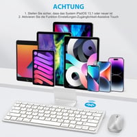OMOTON Bluetooth Billentyűzet Mac-hez, Olasz Kiosztás, Numerikus Billentyűzet, MacBook Air/Pro/iMac Kompatibilis, Fehér 4