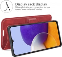 Samsung Galaxy A22 5G mágneses flip tok állvánnyal - szürke PU bőr védőtok 4