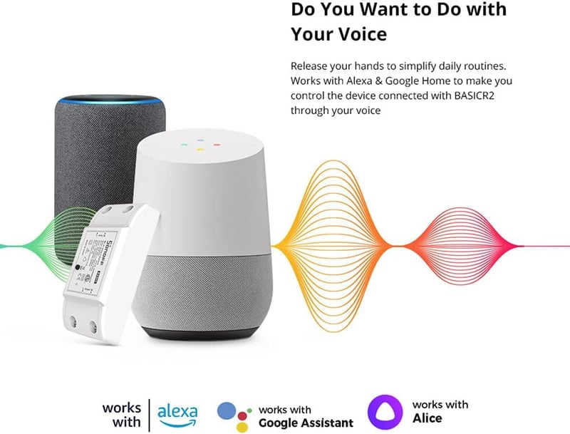 SONOFF BASICR2 5db Okos WiFi Kapcsoló - Alexa és Google Home Kompatibilis